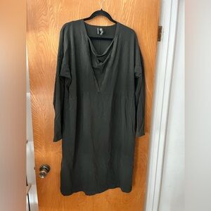 Ischiko Gray Cowl Neck Long Sleeve Midi Dress XL